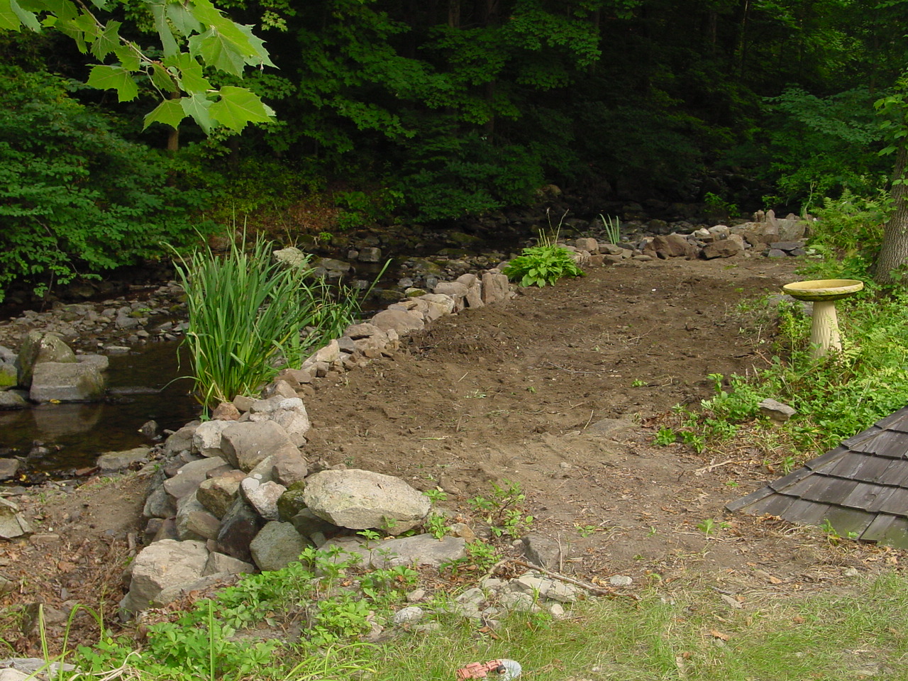 Fixing the back rock wall