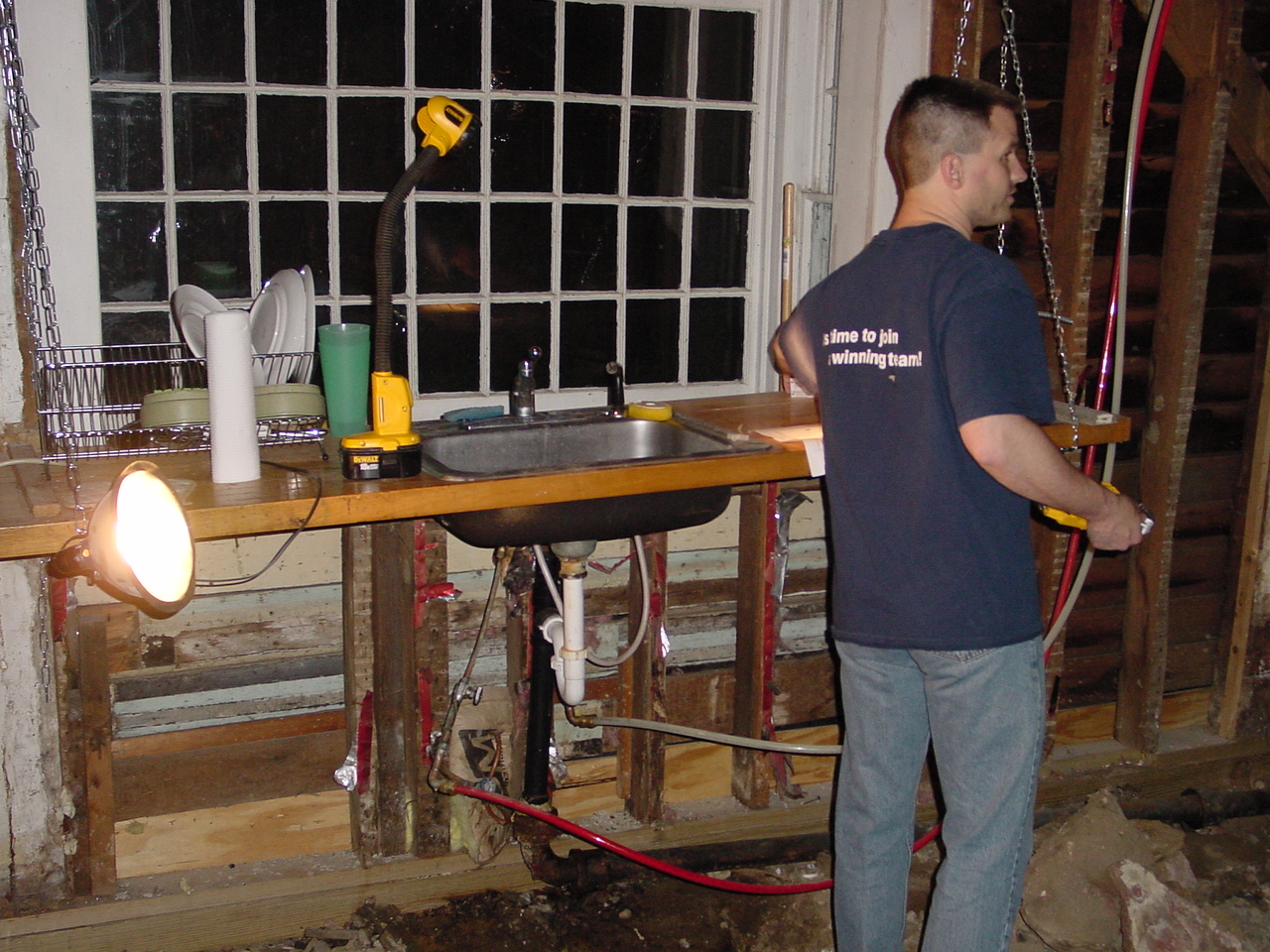 The kitchen counter and sink for many months