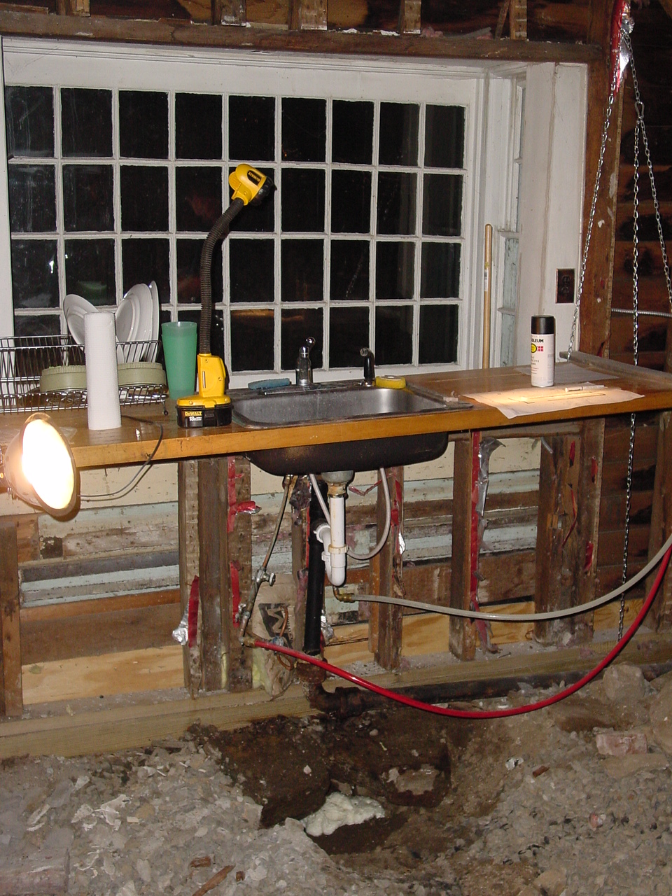 The kitchen counter and sink for many months