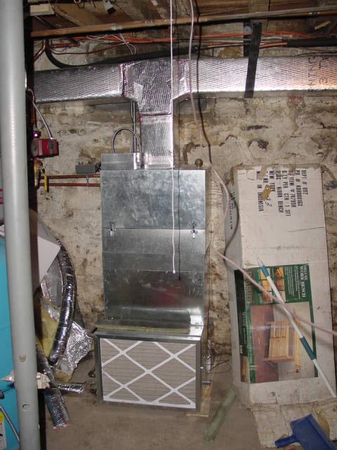 Downstairs air handler in