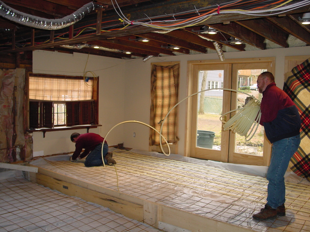 Radiant tubing going in