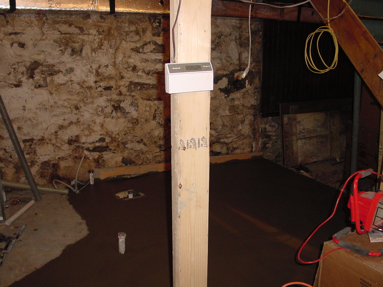 Lower bath concrete pour