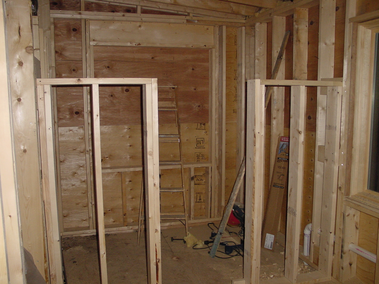 Master bath shower wall framing