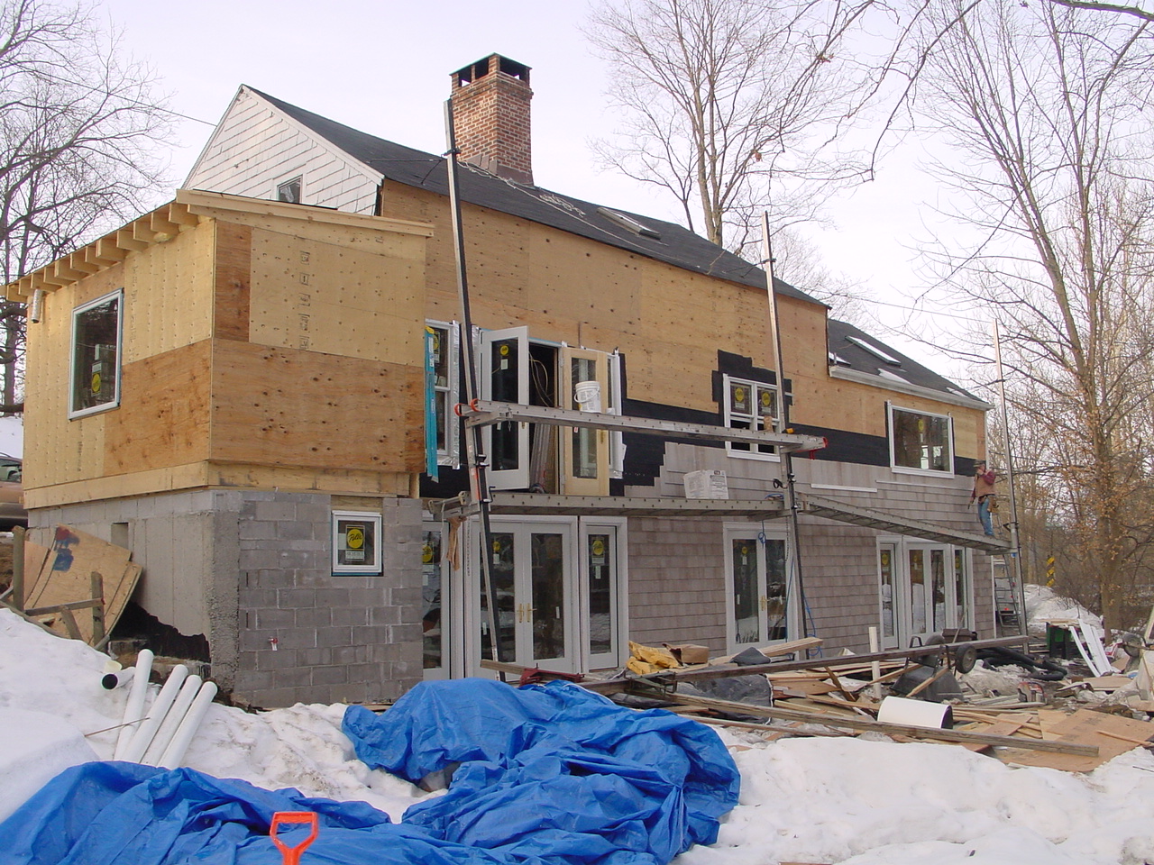 Cedar shingles going up