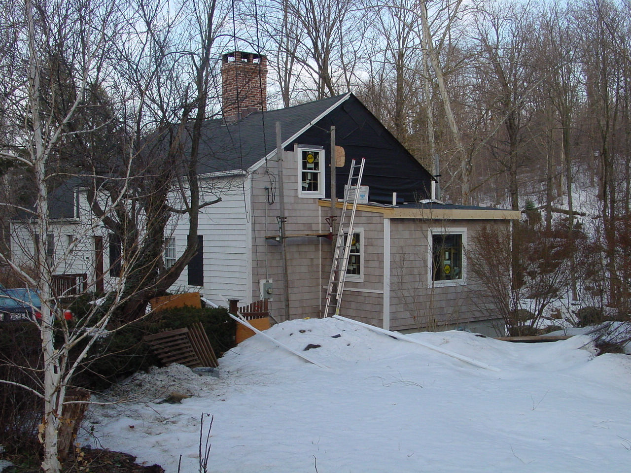Upper windows going in