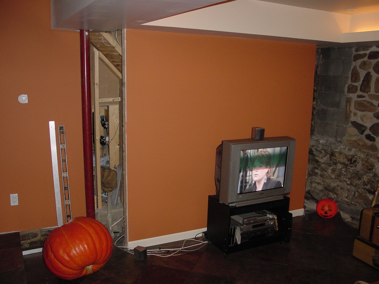 Family room TV wall painted